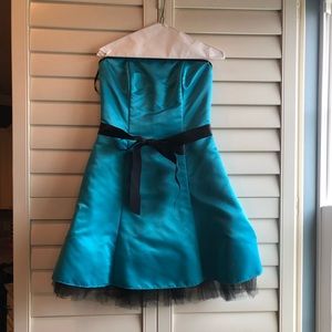 Teal Strapless Jessica McClintock Dress
